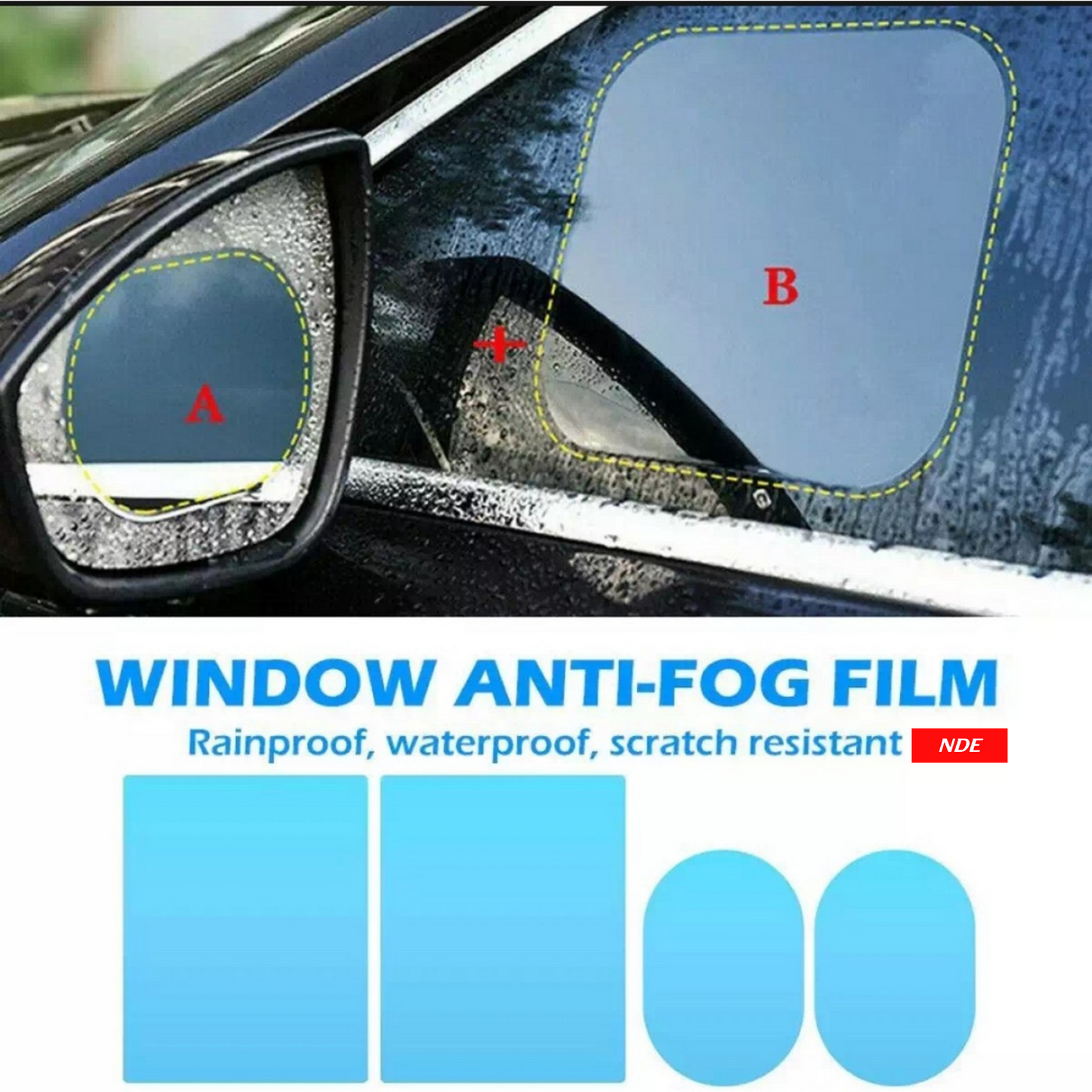 SIDE VIEW MIRROR ANTI FOG AND WATERPROOF FILM FOR CLEAR VISION