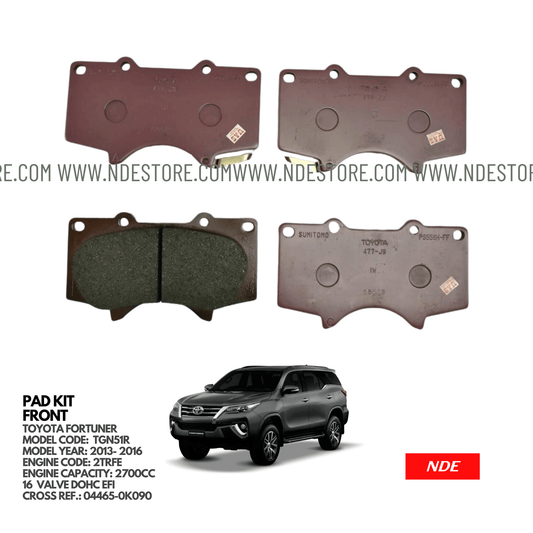 BRAKE, DISC PAD FRONT GENUINE FOR TOYOTA FORTUNER (2013-2016) - ndestore.com