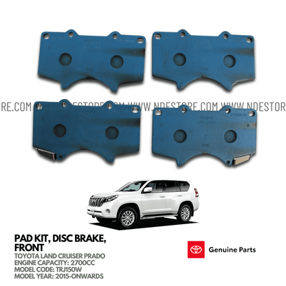 BRAKE DISC PAD FRONT FOR TOYOTA LAND CRUISER PRADO 2700CC (2015-2024) - ndestore.com