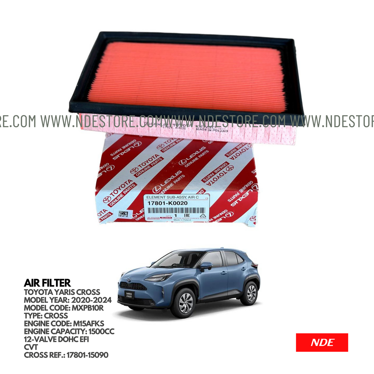 AIR FILTER ELEMENT ASSY FOR TOYOTA YARIS CROSS (2020-2024)