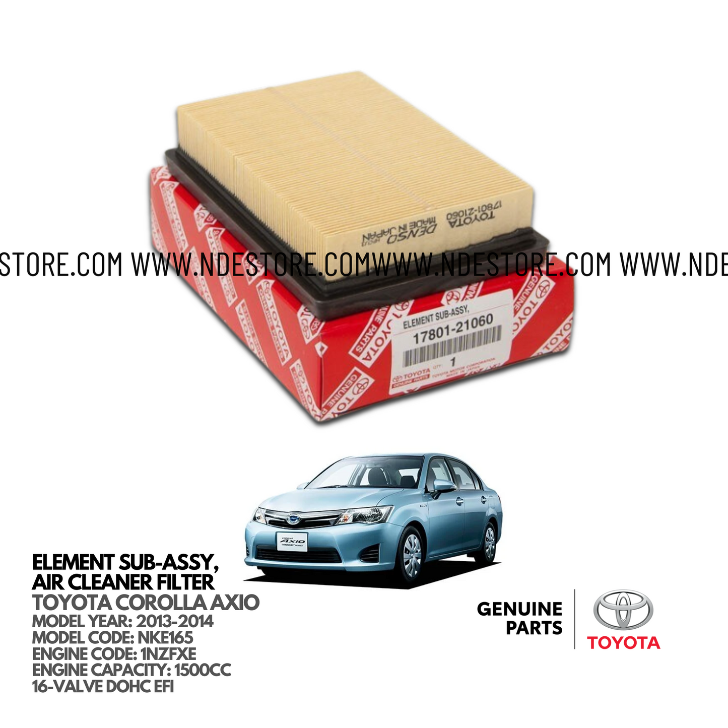 AIR FILTER ELEMENT FOR TOYOTA COROLLA AXIO HYBRID (2013-2014)