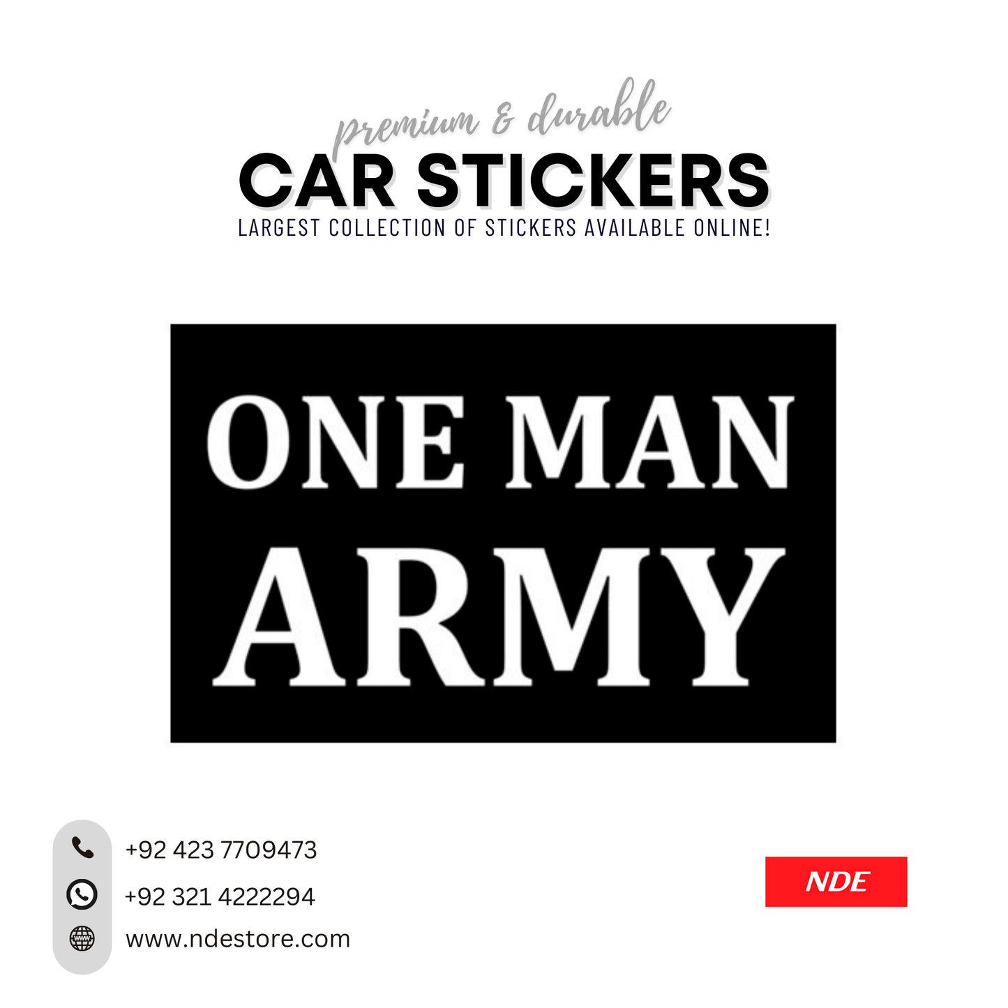 STICKER, ONE MAN ARMY (SKU: 9355121) - ndestore.com