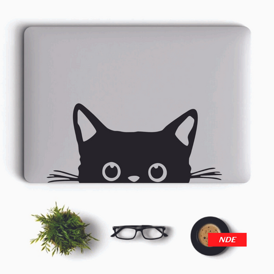 LAPTOP STICKER, CUTE CAT PEEK