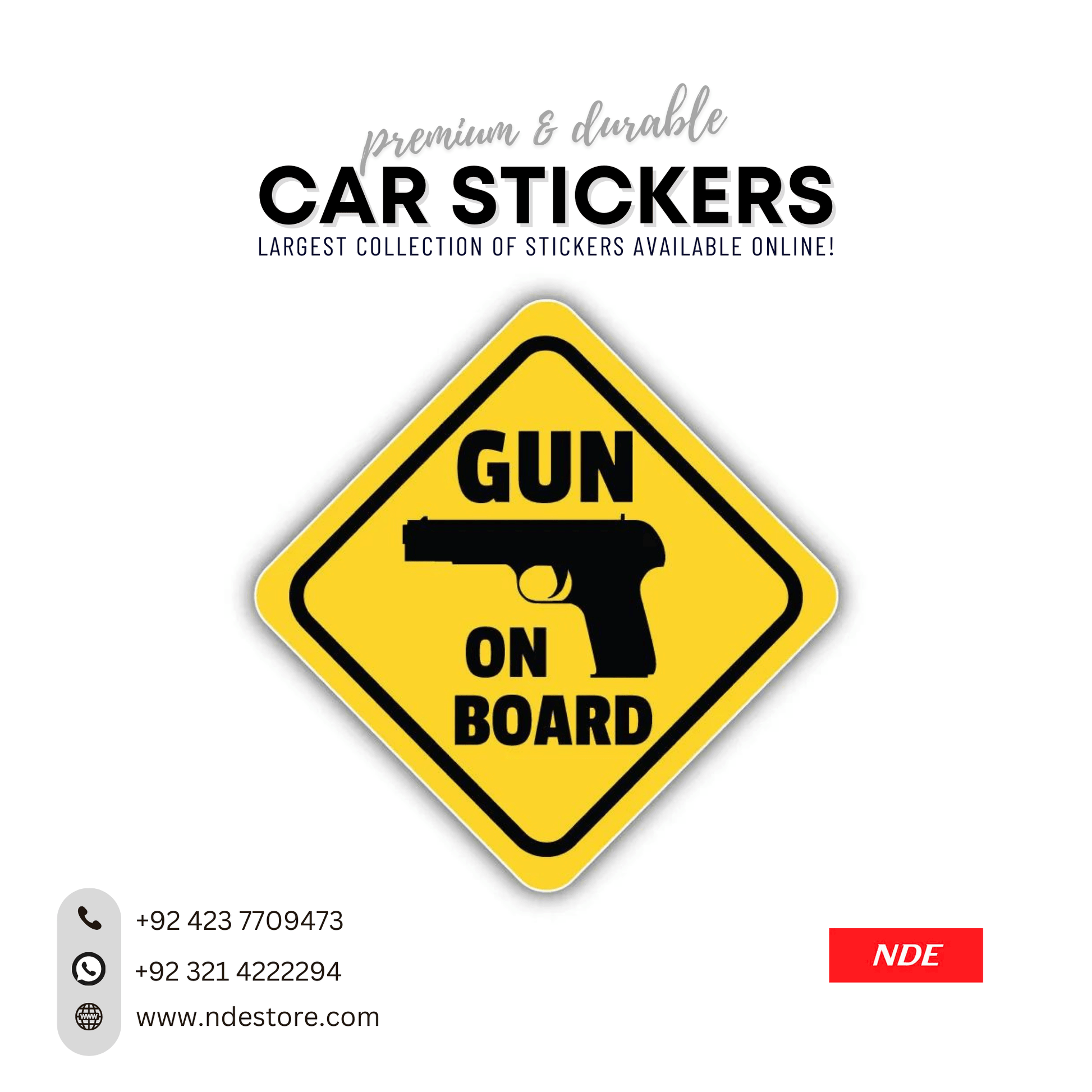 STICKER, GUN ON BOARD (SKU: 9355143) - ndestore.com