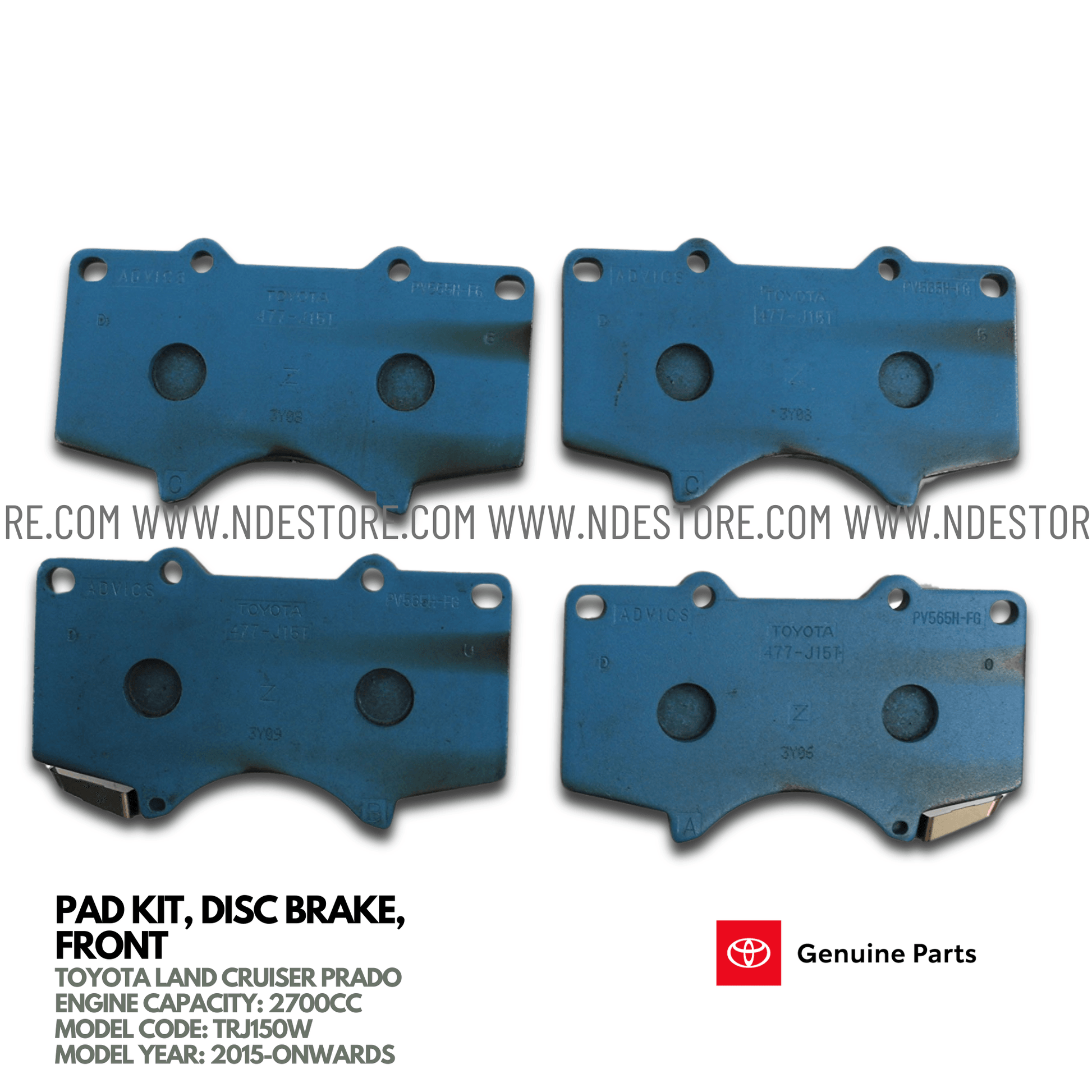 BRAKE DISC PAD FRONT FOR TOYOTA LAND CRUISER PRADO 2700CC (2015-2024) - ndestore.com