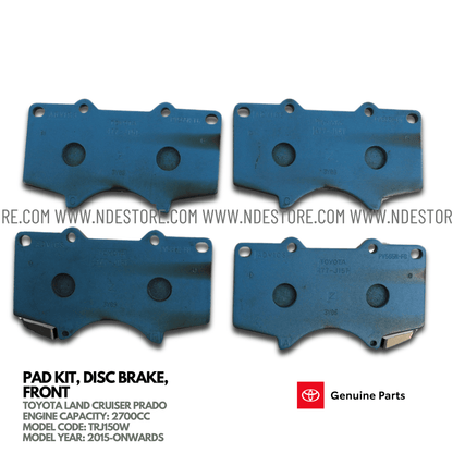 BRAKE DISC PAD FRONT FOR TOYOTA LAND CRUISER PRADO 2700CC (2015-2024) - ndestore.com