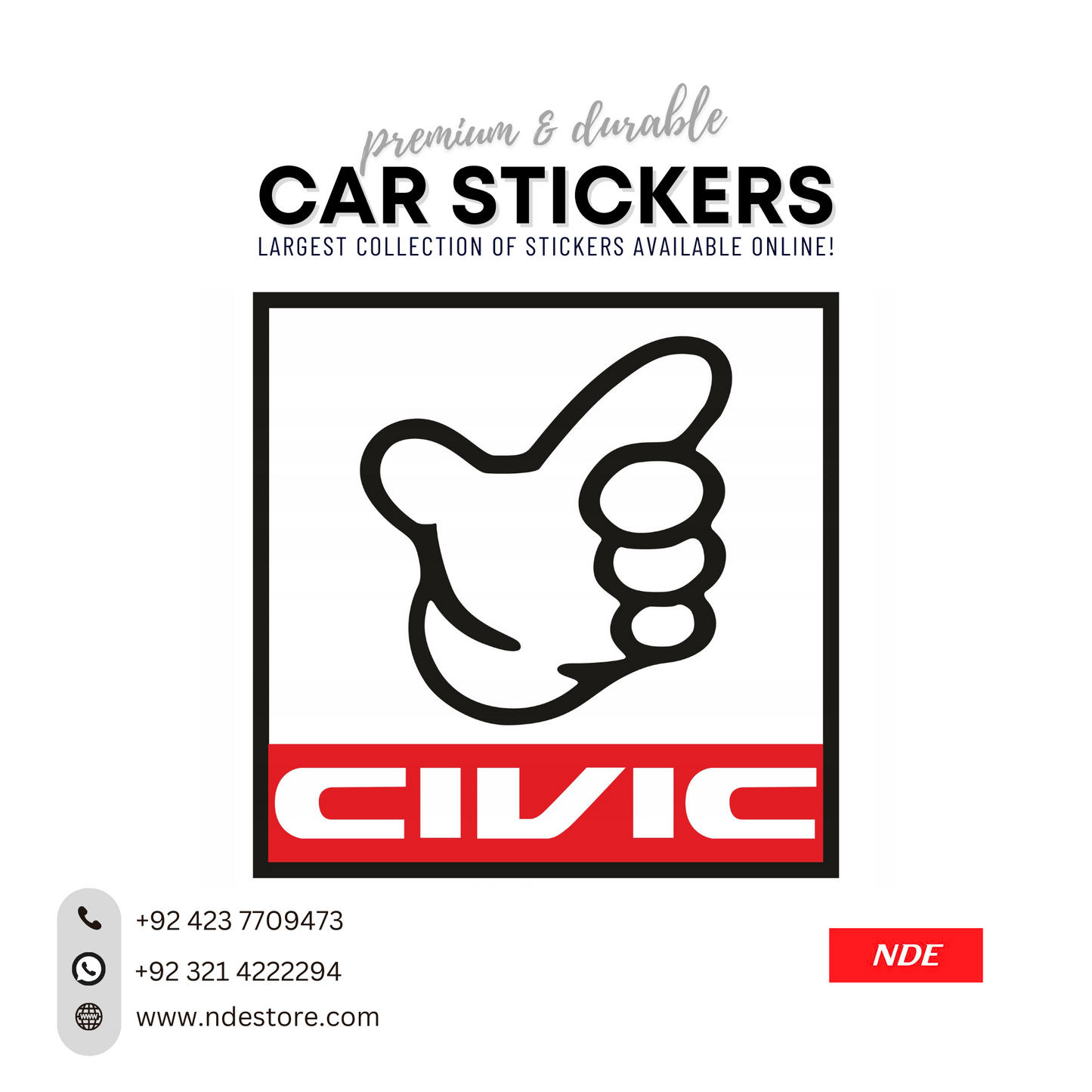 STICKER, HONDA CIVIC JDM (SKU: 9355147)