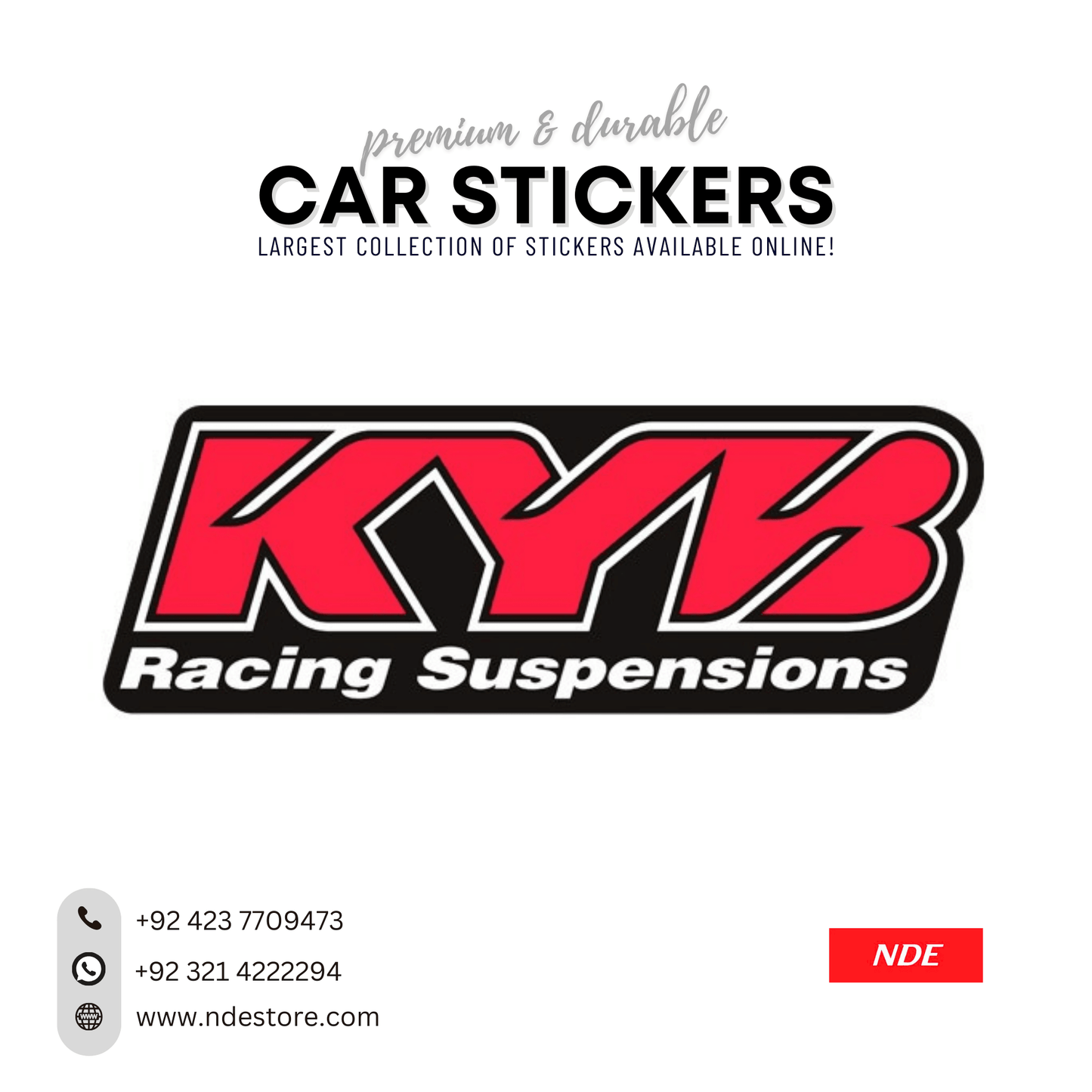 STICKER, KYB RACING SUSPENSION (SKU: 9355151) - ndestore.com