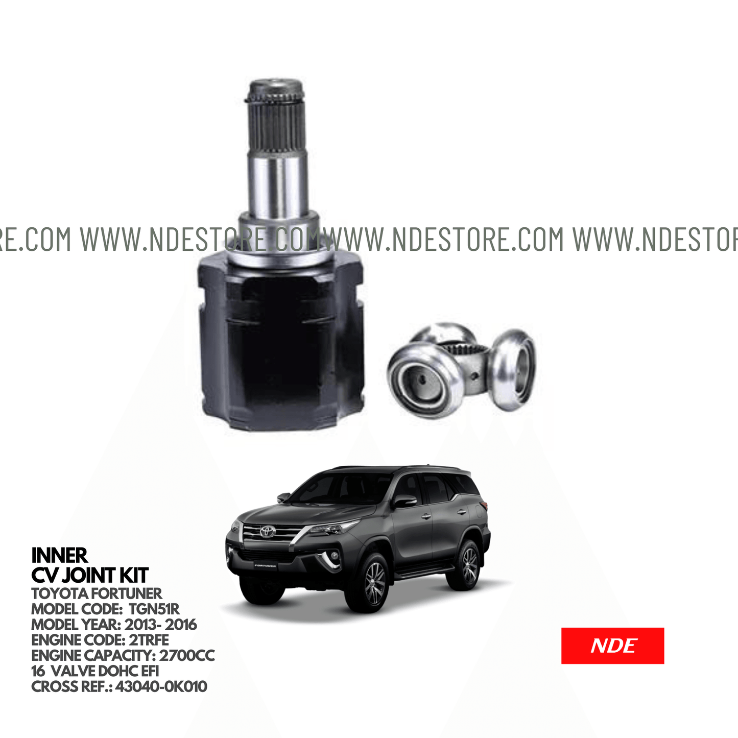 CV JOINT COMPLETE KIT INNER FOR TOYOTA FORTUNER (2013-2016) - ndestore.com