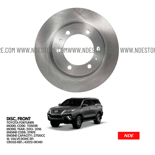 BRAKE DISC FRONT GENUINE FOR TOYOTA FORTUNER (2013-2016) - ndestore.com