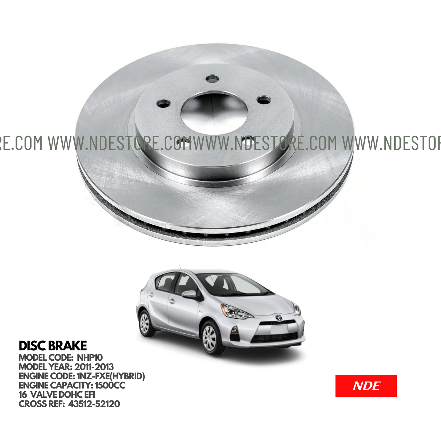 BRAKE DISC PLATE DISC ROTOR FOR TOYOTA AQUA (ALL MODELS)