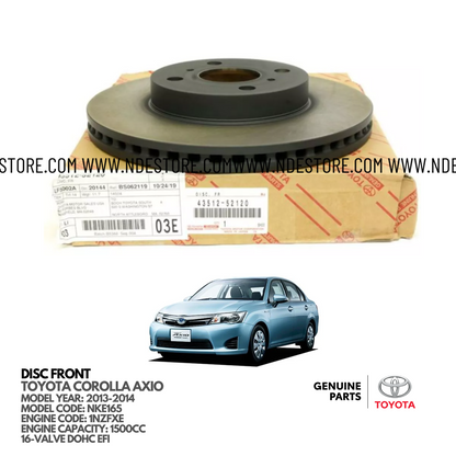 BRAKE DISC FRONT FOR TOYOTA COROLLA AXIO HYBRID (2013-2014)