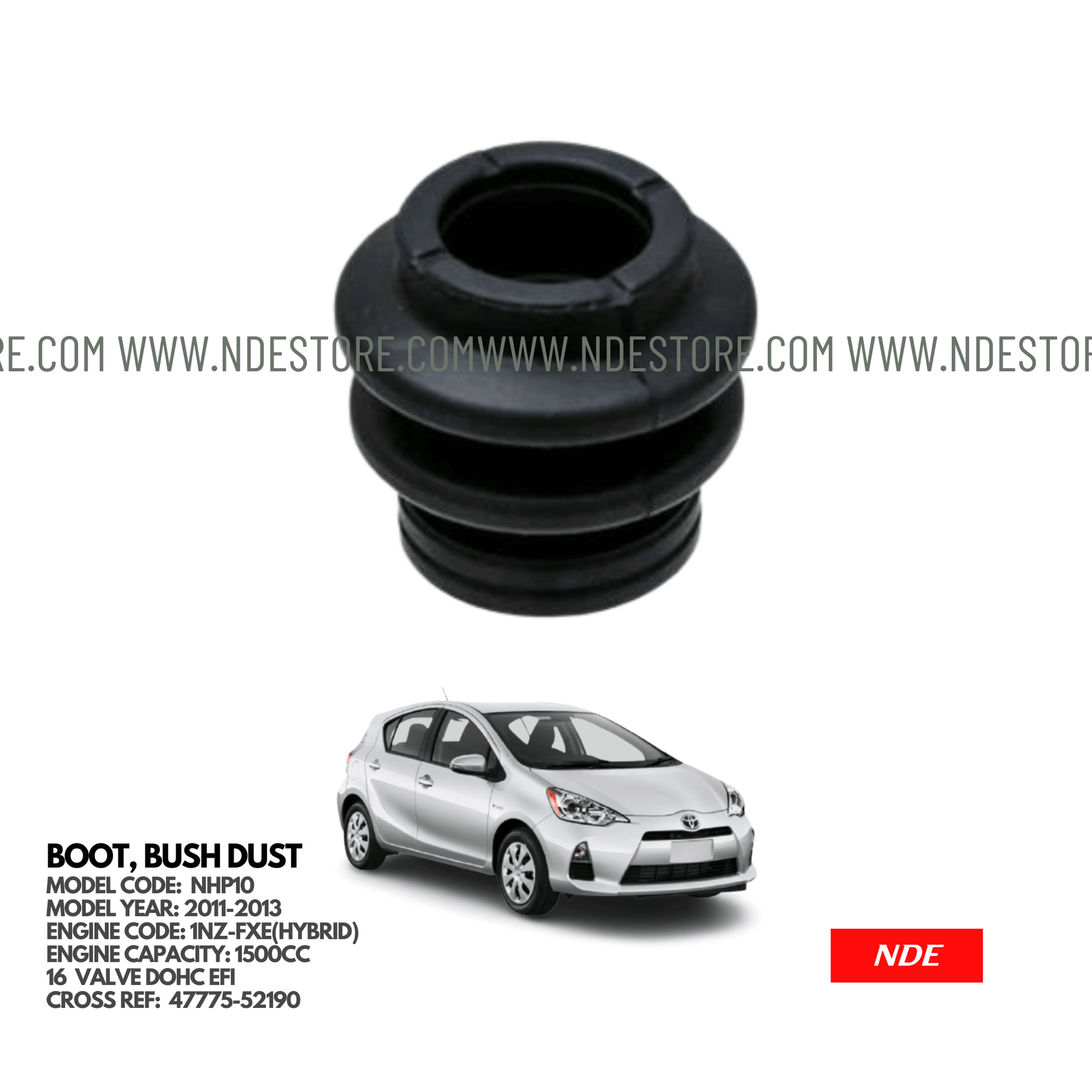 BOOT BUSH DUST NO1 FOR TOYOTA AQUA (2011-2013) - ndestore.com