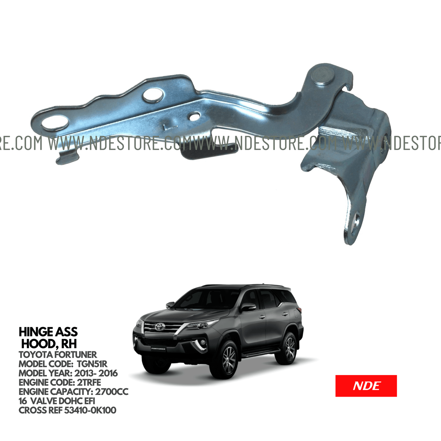 HINGE ASSY HOOD RIGHT SIDE FOR TOYOTA FORTUNER (2013-2016) - ndestore.com