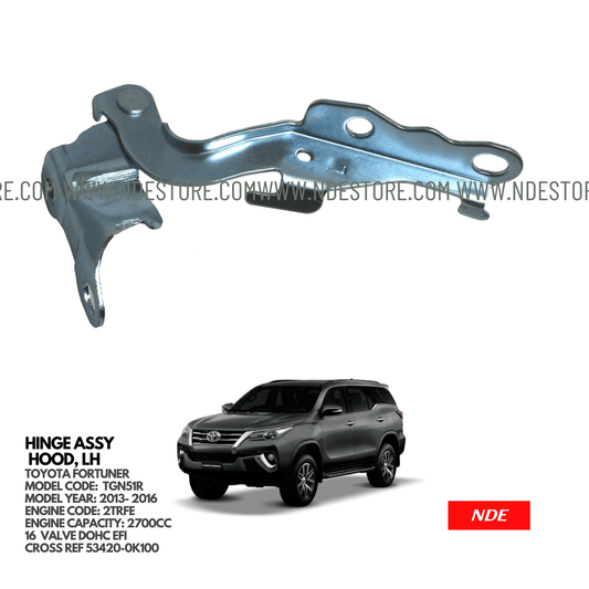 HINGE ASSY HOOD LEFT SIDE FOR TOYOTA FORTUNER (2013-2016) - ndestore.com