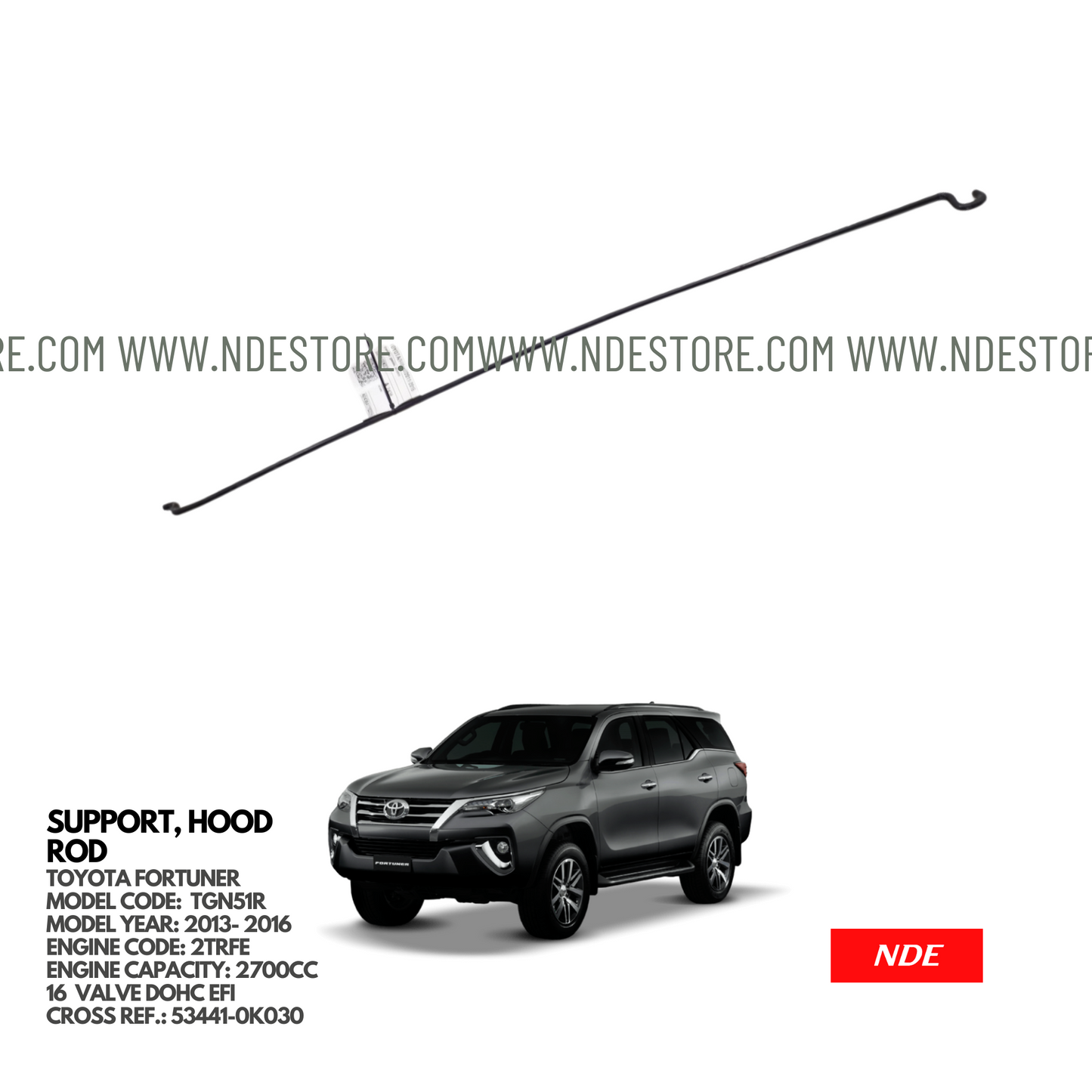 BONNET HOOD ROD FOR TOYOTA FORTUNER (2013-2016)