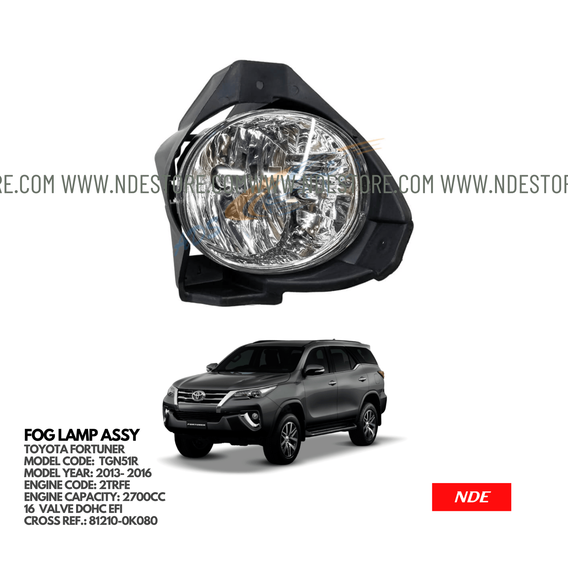 LAMP ASSY FOG LAMP FOR TOYOTA FORTUNER - ndestore.com