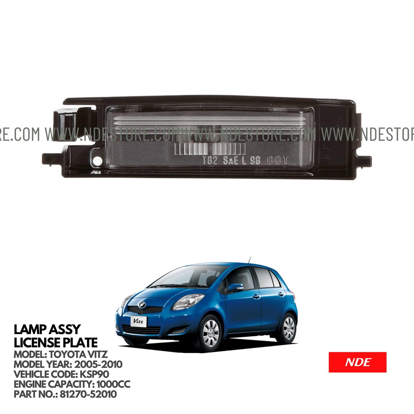 LAMP ASSY LICENSE PLATE FOR TOYOTA VITZ KSP90 (2005-2010) - ndestore.com