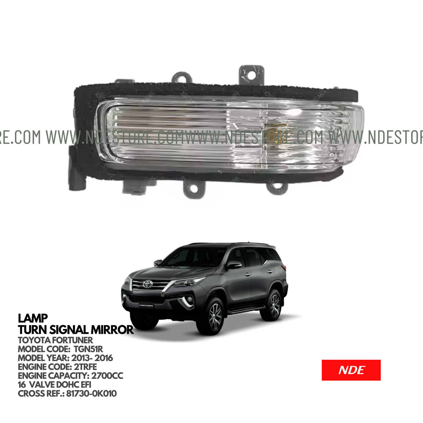 LAMP ASSY, SIDE TURN SIGNAL FOR TOYOTA FORTUNER