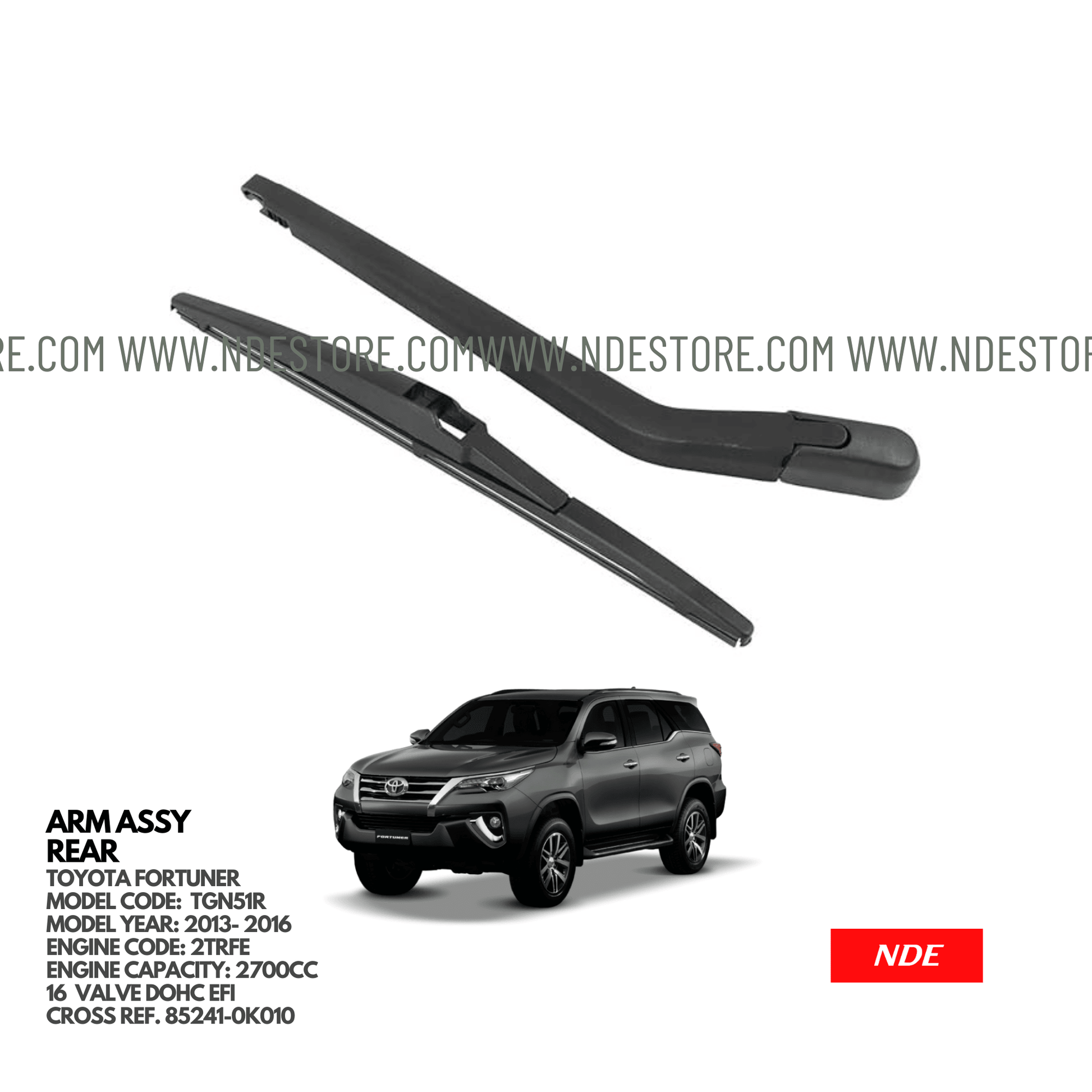 WIPER BLADE COMPLETE REAR FOR TOYOTA FORTUNER (2013-2016) - ndestore.com