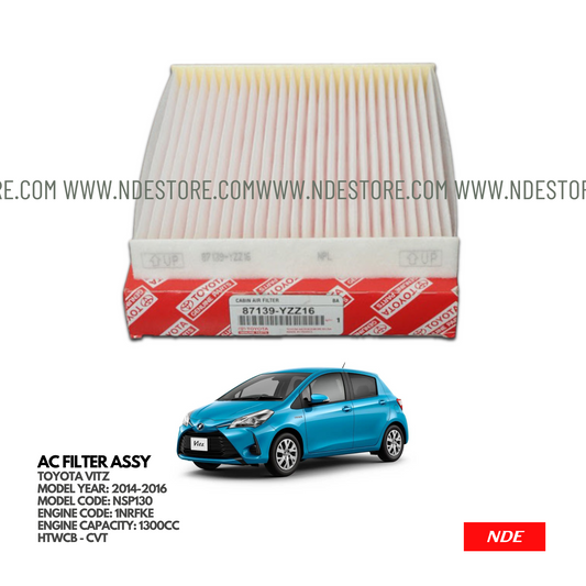 CABIN AC FILTER FOR TOYOTA VITZ 1300CC (2014-2016)