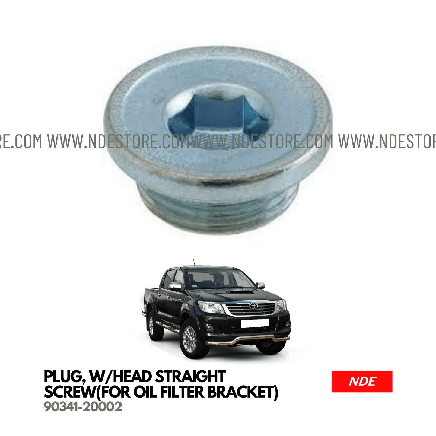 PLUG WITH HEAD STRAIGHT SCREW FOR OIL FILTER BRACKET FOR TOYOTA HILUX - ndestore.com