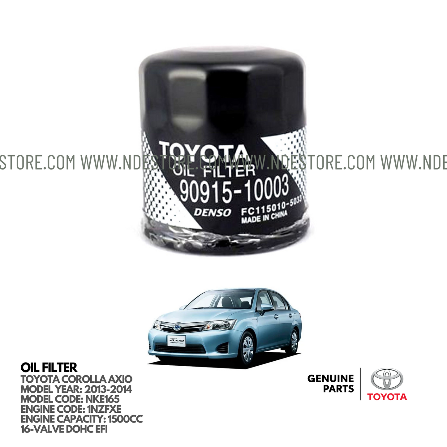 OIL FILTER FOR TOYOTA COROLLA AXIO HYBRID (2013-2014)