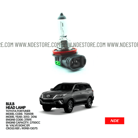 BULB HEADLAMP FOR TOYOTA FORTUNER - ndestore.com