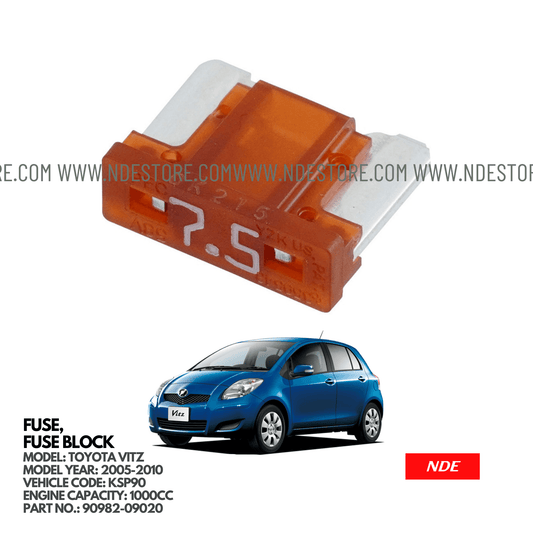 FUSE BLOCK 7.5A FOR TOYOTA VITZ KSP90 (2005-2010) - ndestore.com