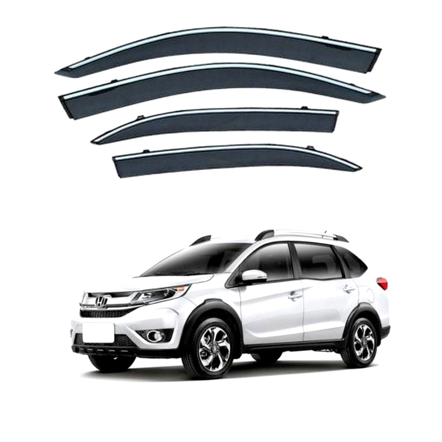 AIR PRESS BLACK TINTED DOOR WINDOW VISOR FOR HONDA BRV - ndestore.com