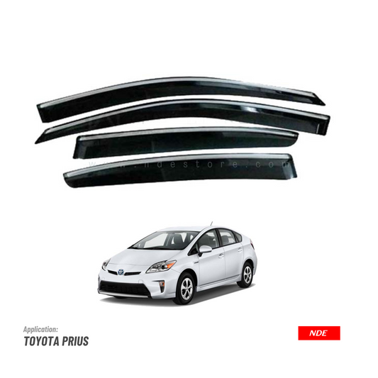 AIR PRESS BLACK TINTED DOOR WINDOW VISOR FOR TOYOTA PRIUS (2013-2017)