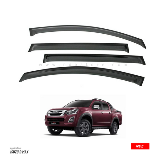 AIR PRESS BLACK TINTED DOOR WINDOW VISOR FOR ISUZU D-MAX (2018 - 2021)