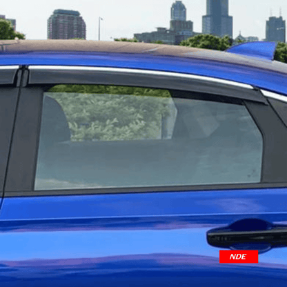 AIR PRESS BLACK TINTED DOOR WINDOW VISOR WITH CHROME FOR HAVAL JOILION - TXR - ndestore.com