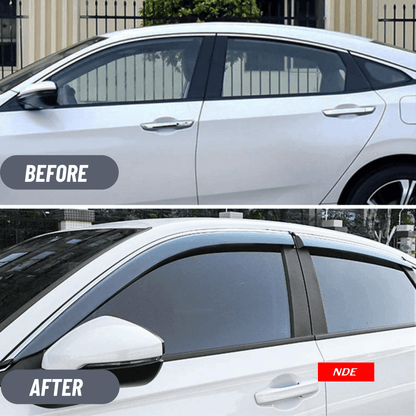 AIR PRESS BLACK TINTED DOOR WINDOW VISOR FOR TOYOTA COROLLA (2008-2024) - ndestore.com