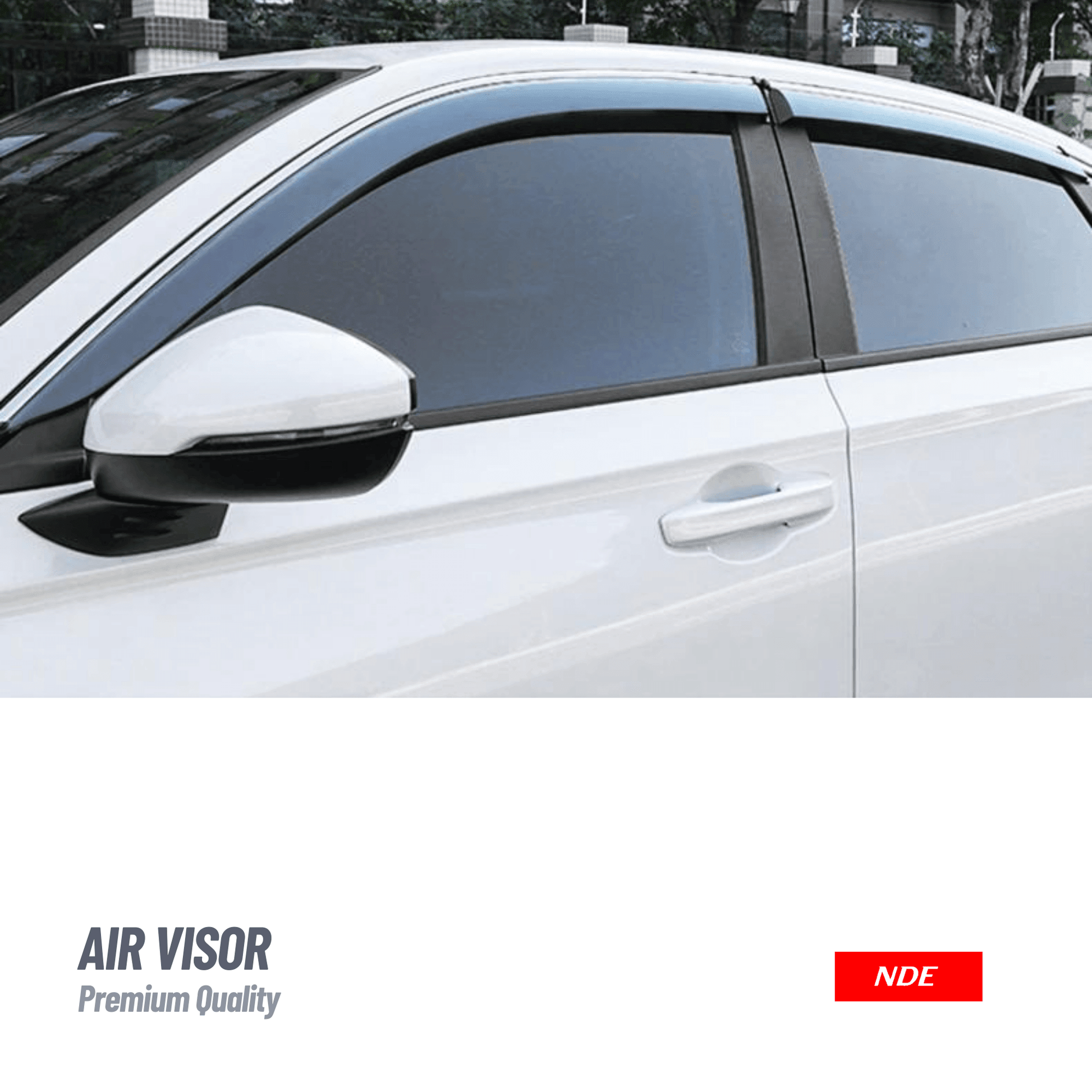 AIR PRESS BLACK TINTED DOOR WINDOW VISOR FOR TOYOTA COROLLA (2008-2024) - ndestore.com