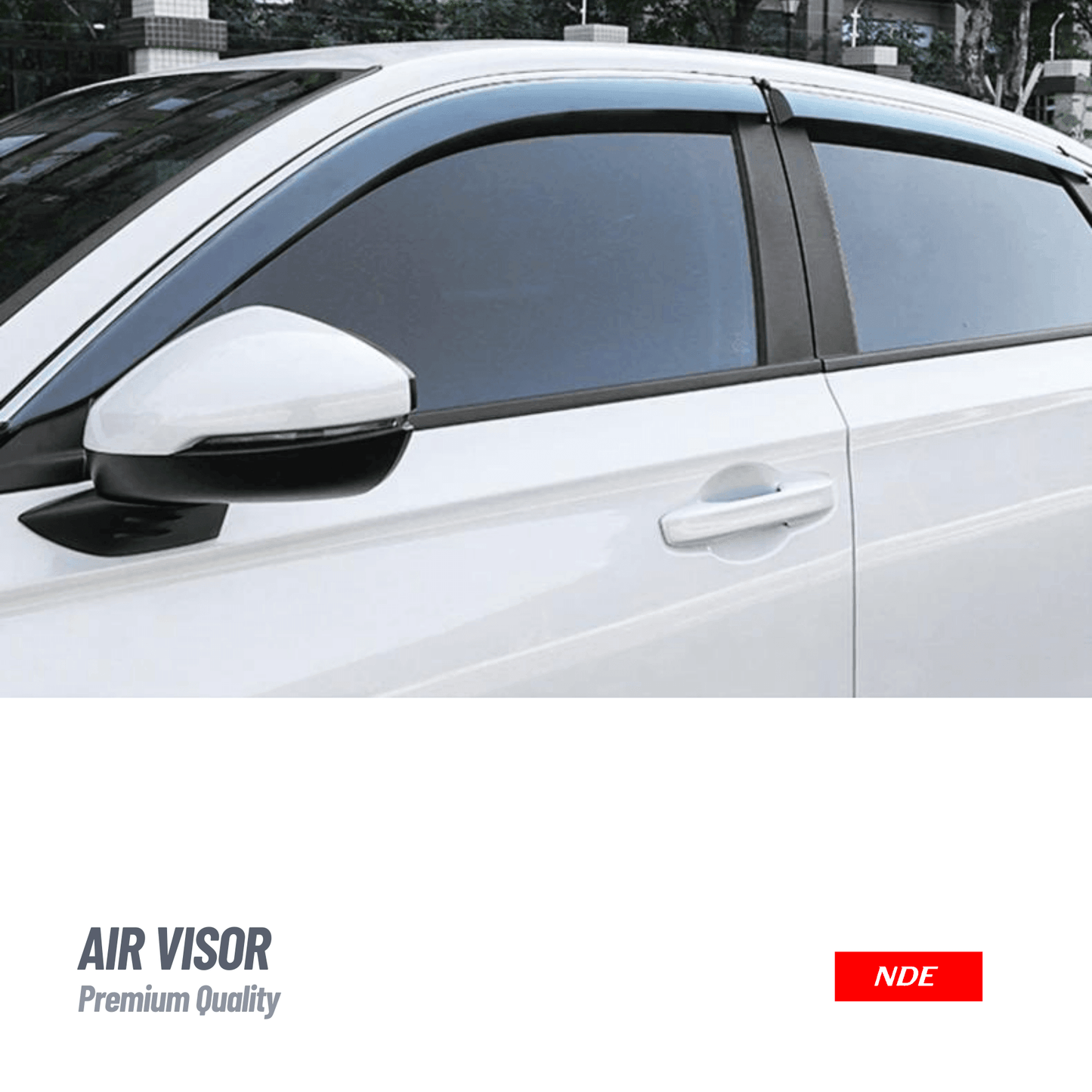 AIR PRESS BLACK TINTED DOOR WINDOW VISOR WITH CHORME FOR CHANGAN OSHAN X7 - TXR - ndestore.com