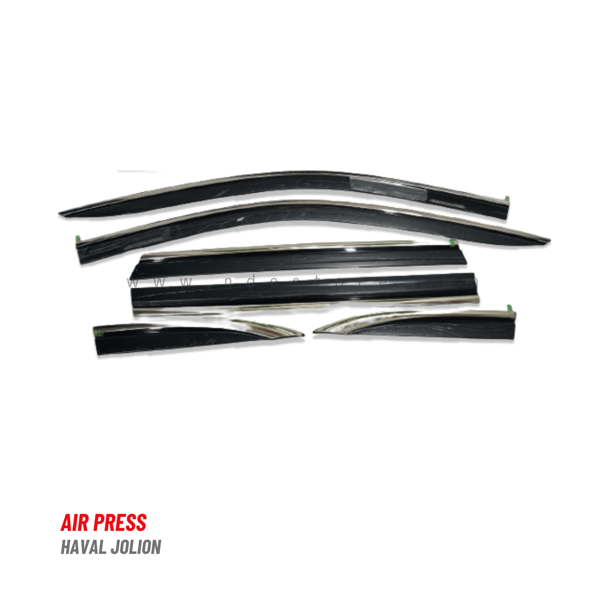 AIR PRESS BLACK TINTED DOOR WINDOW VISOR WITH CHROME FOR HAVAL H6 - TXR - ndestore.com