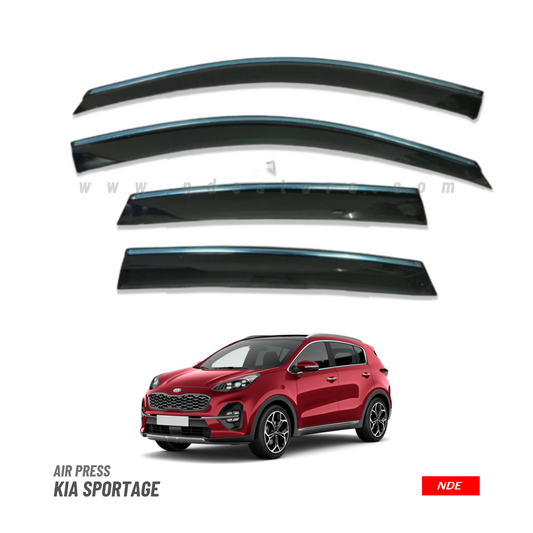 AIR PRESS BLACK TINTED DOOR WINDOW VISOR FOR KIA SPORTAGE - TXR