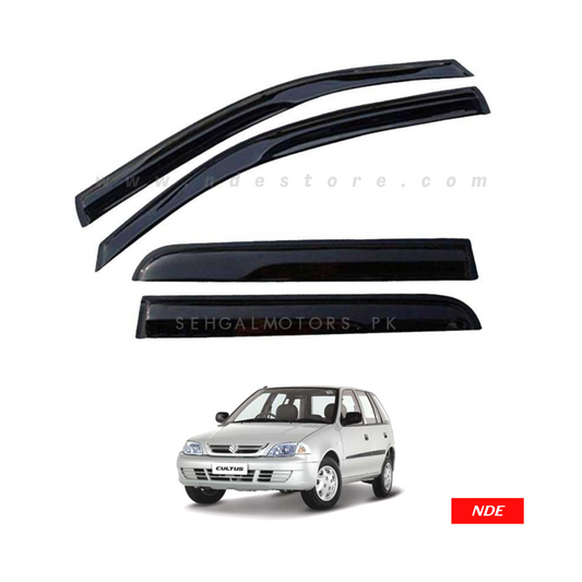 AIR PRESS BLACK TINTED DOOR WINDOW VISOR FOR SUZUKI CULTUS (2004-2018) - ndestore.com