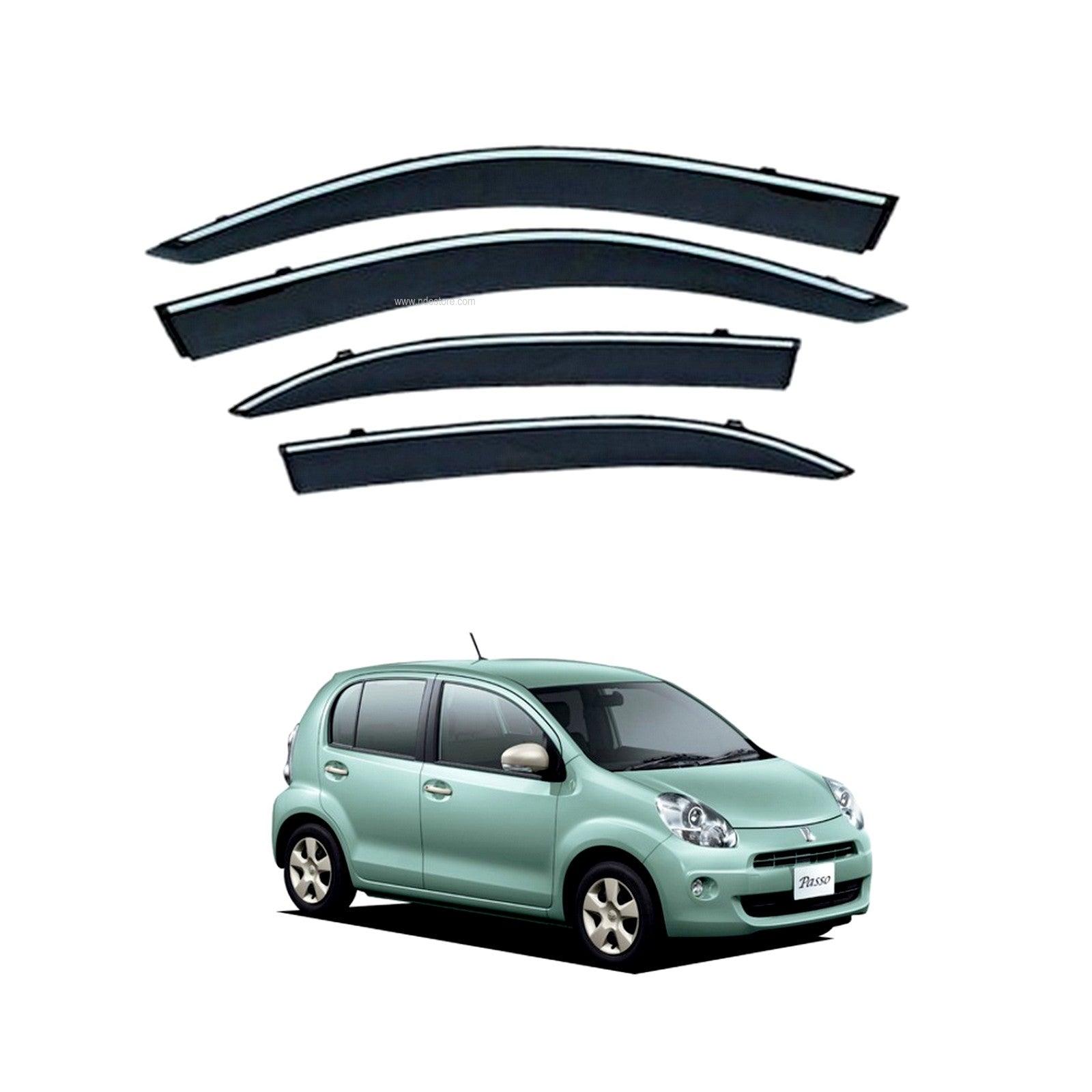 AIR PRESS BLACK TINTED DOOR WINDOW VISOR FOR TOYOTA PASSO - ndestore.com