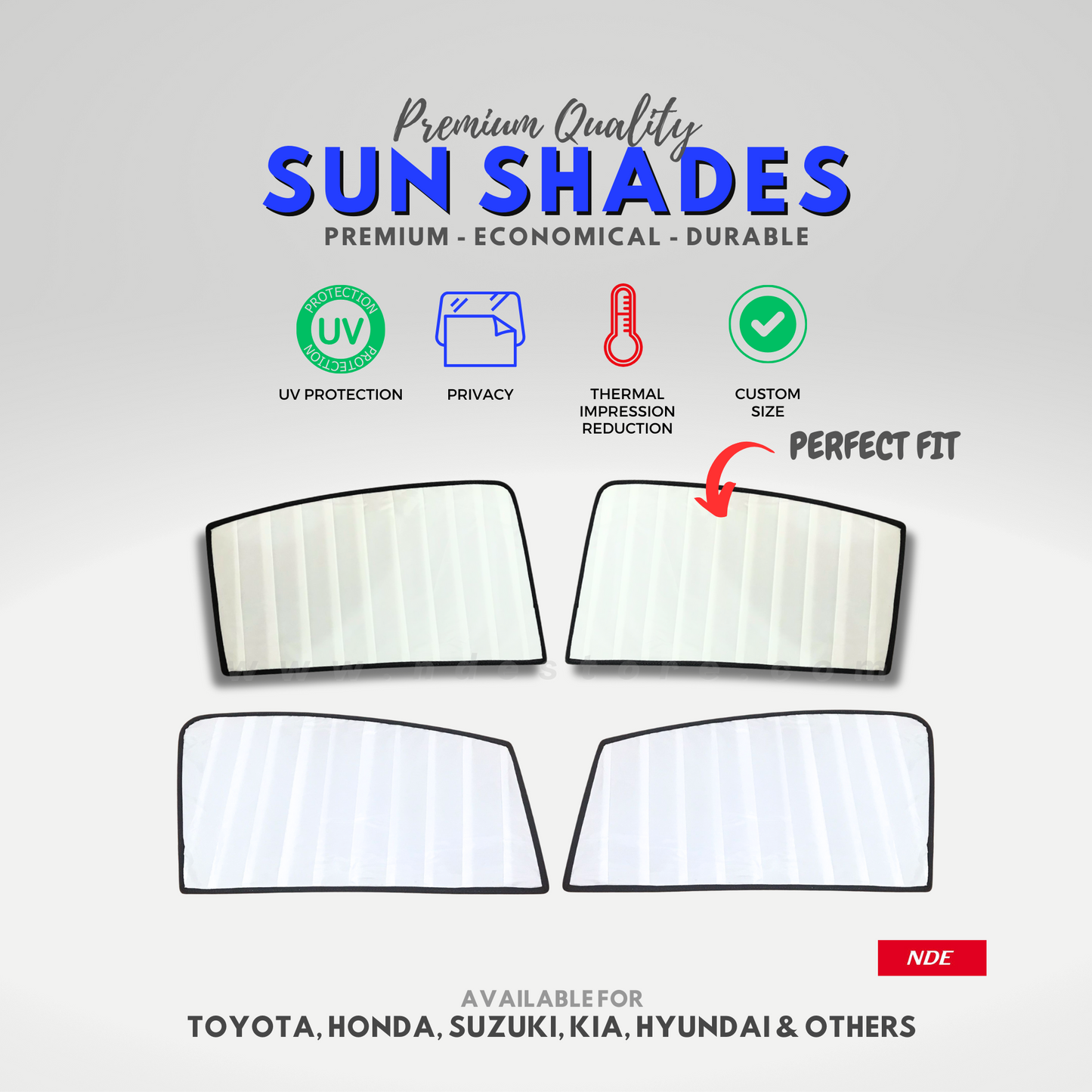 SUN SHADE WHITE WRINKLE FOR HONDA CIVIC (2012-2016)