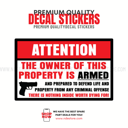 STICKER ATTENTION ARMED