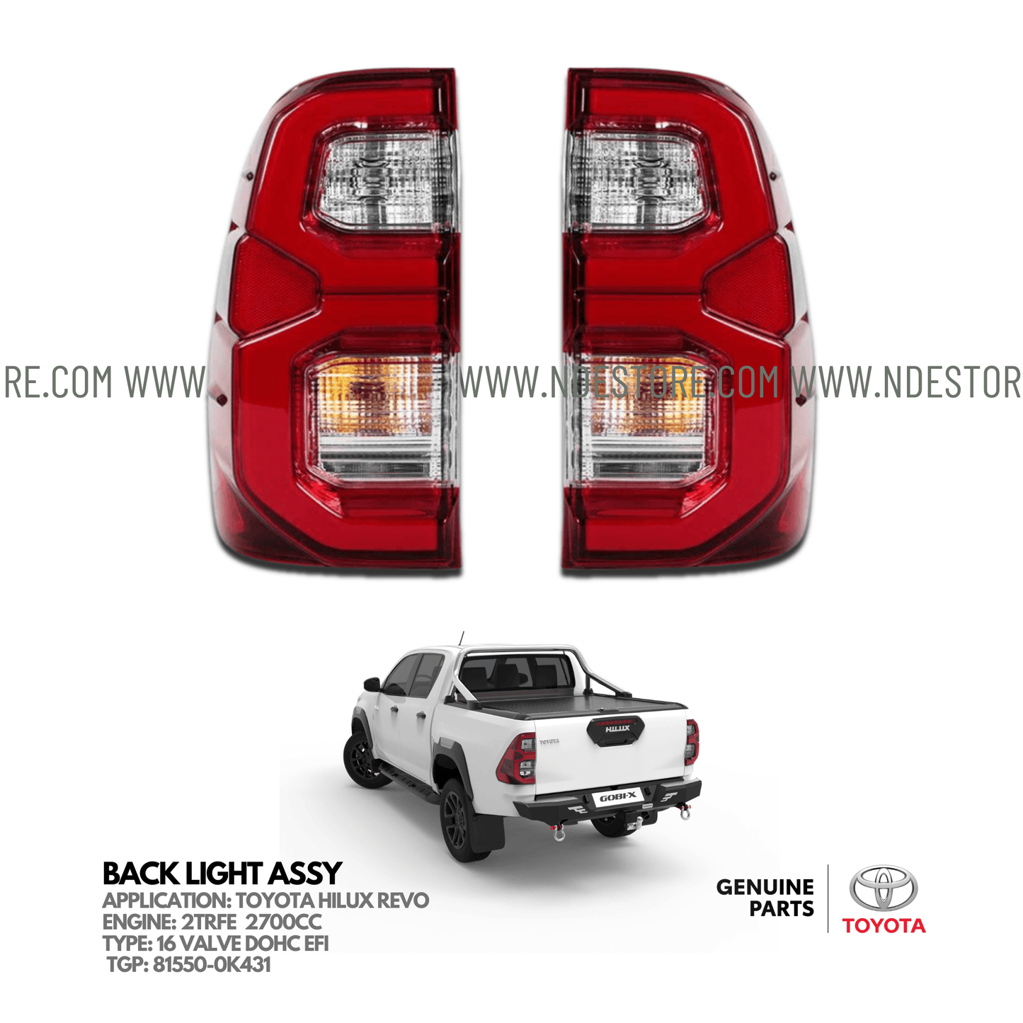 BACK LIGHT ASSY FOR TOYOTA HILUX REVO (2022-2024) - ndestore.com