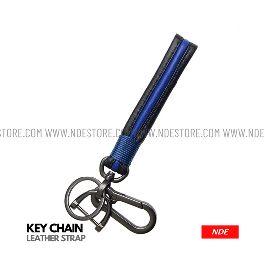 KEYCHAIN LEATHER STRAP BLUE - ndestore.com