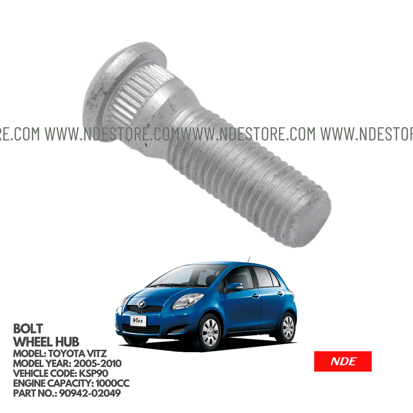 BOLT, FRONT WHEEL HUB FOR TOYOTA VITZ KSP90 (2005-2010) - ndestore.com