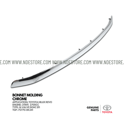 BONNET MOLDING CHROME FOR TOYOTA HILUX REVO (2017-2024) - ndestore.com