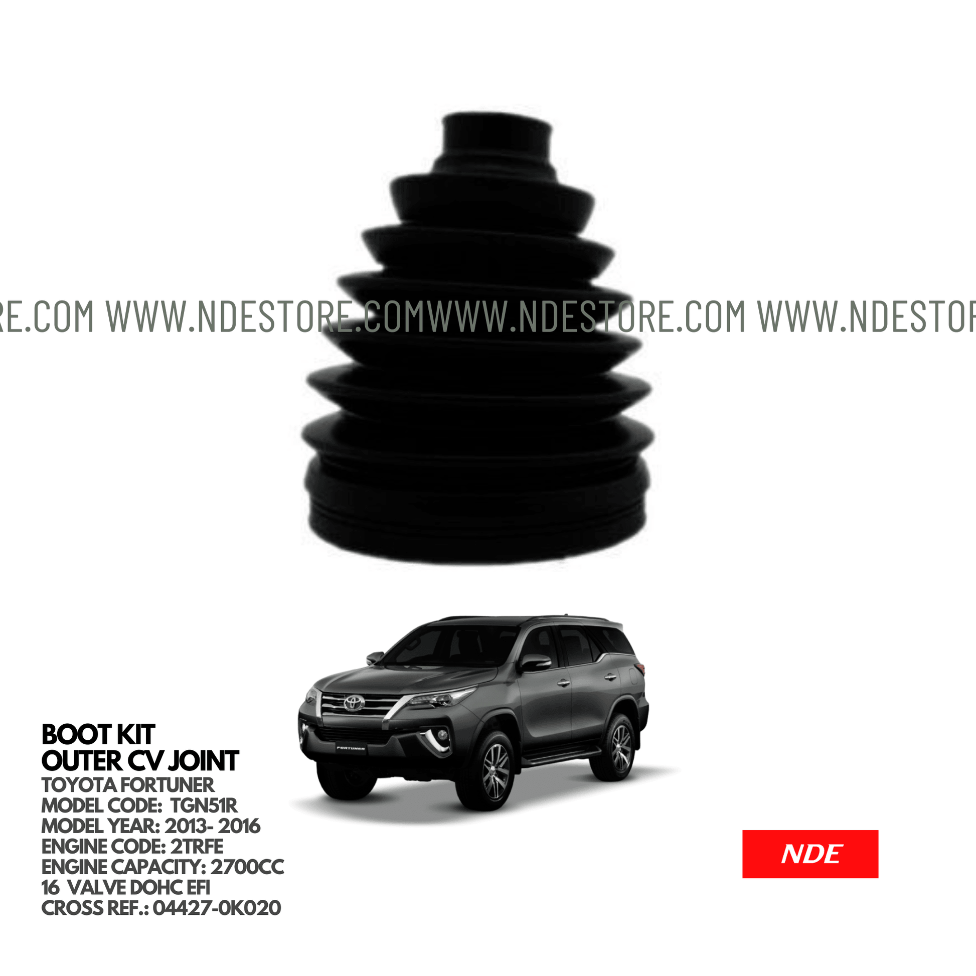 BOOT KIT OUTER CV JOINT FOR TOYOTA FORTUNER (2013-2016) - ndestore.com