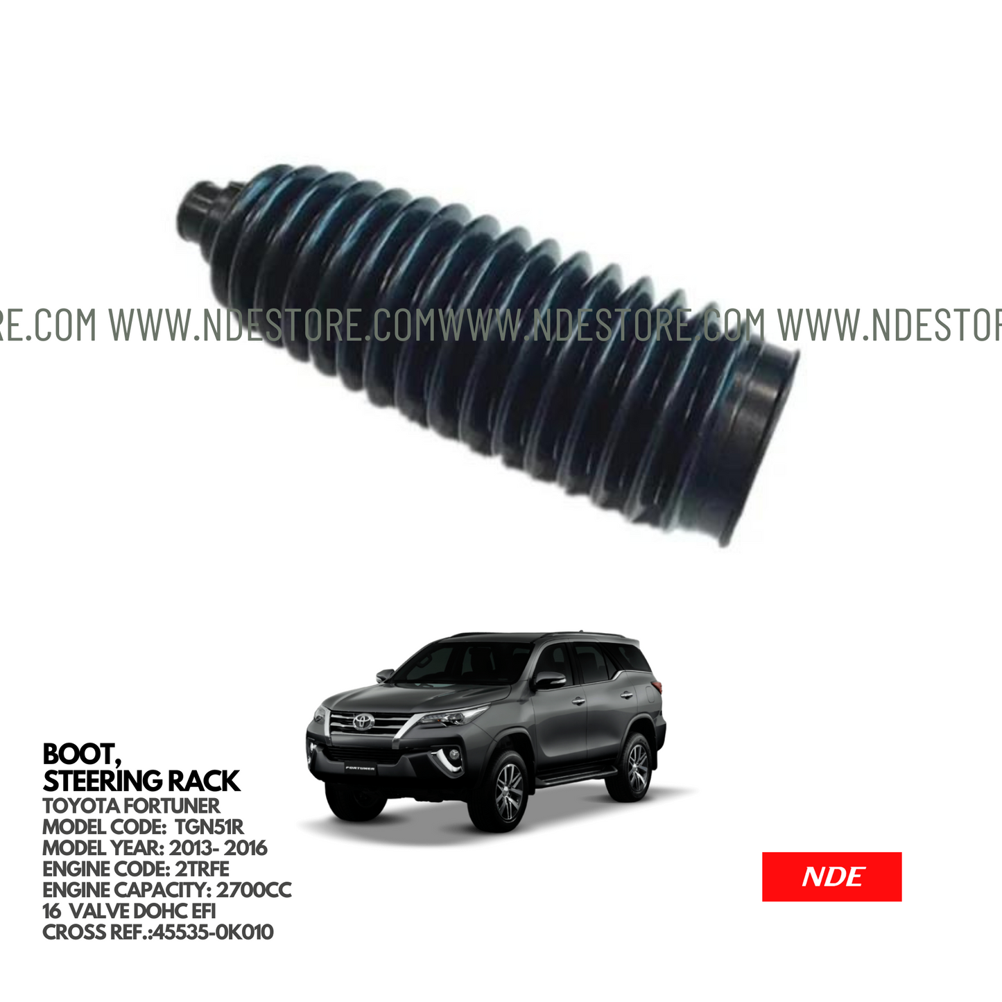 BOOT STEERING RACK END FOR TOYOTA FORTUNER (2013-2016) - ndestore.com