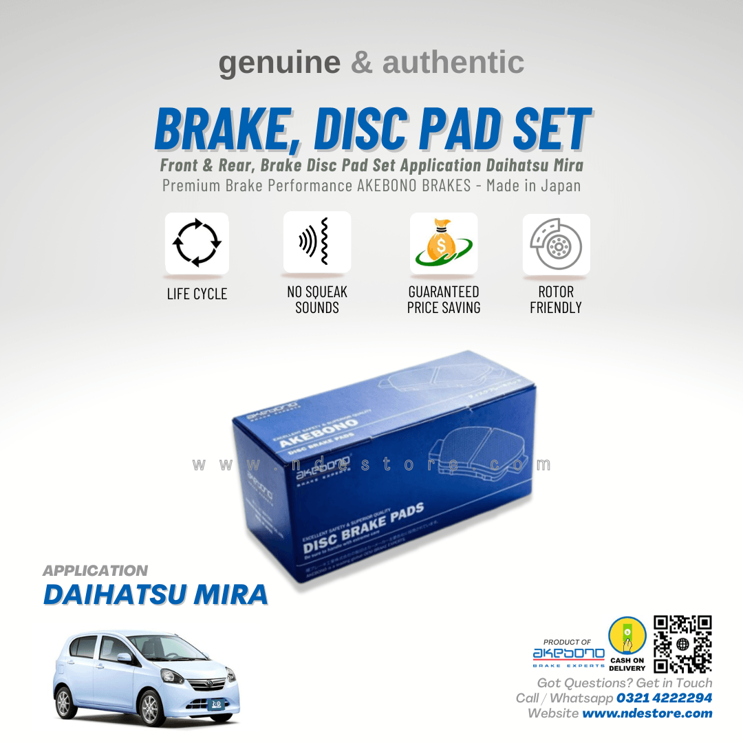 BRAKE, DISC PAD FRONT FOR DAIHATSU MIRA (2012-2021) - AKEBONO - ndestore.com