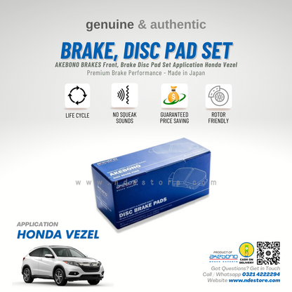 BRAKE, DISC PAD REAR FOR HONDA VEZEL - AKEBONO